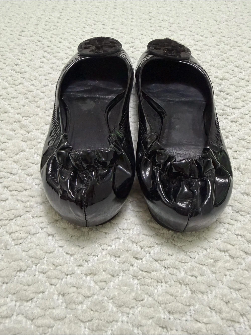 Tory Burch Reva Ballerina Patent Leather Flats Black Shoes Women’s Size 6.5 - Picture 3 of 10
